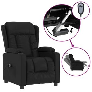 vidaXL Fauteuil elektrisch verstelbaar kunstleer zwart