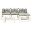 vidaXL 5-delige Loungeset met taupe kussens pallet hout