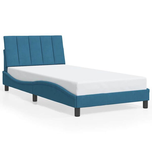 vidaXL Bedframe zonder matras "Hanko" fluweel blauw 100x200 cm