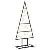 vidaXL Metalen kerstboom KUOPIO 60 cm Warmwit Poedergecoat staal Zwart