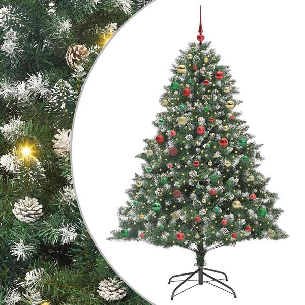 vidaXL Kunstkerstboom met 300 LED Groen 240 cm PVC en Plastic en Staal