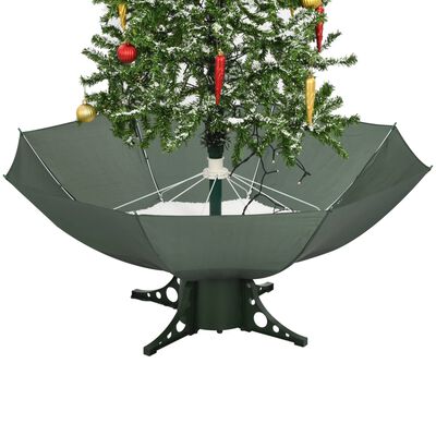 vidaXL Kerstboom sneeuwend met paraplubasis 170 cm groen