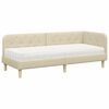 vidaXL Hoekbedframe Cr&egrave;me 80 x 200 cm Stof