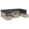 vidaXL Tuin Sofa Set 10 st Lichtgrijs poly rattan