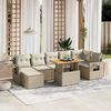 vidaXL 8-delige Loungeset met kussens poly rattan beige