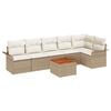 vidaXL Tuinbankenset 7 st Beige poly rattan