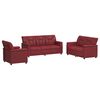 vidaXL Bankstel 3 pcs Wijnrood Kunstleer