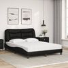 vidaXL Bed met matras "Hvar" kunstleer zwart 140x190 cm