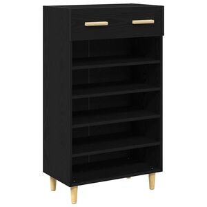vidaXL Schoenenkast 60 x 35 x 105 cm Bewerkt hout Zwart Eiken
