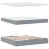 vidaXL Ottoman bed met matrassen en LED's 200x200cm stof lichtgrijs