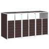 vidaXL Containerberging voor 3 containers 216x81x115 cm staal bruin