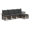 vidaXL Tuinbankenset 5 st Grijs poly rattan