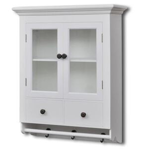 vidaXL Keukenbovenkast met glazen deur hout wit