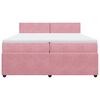 vidaXL Boxspring met matras fluweel roze 200x200 cm