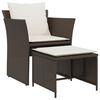 vidaXL Tuinstoel met voetenbank poly rattan bruin