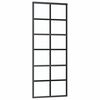 vidaXL Schuifdeur 76x205 cm ESG-glas en aluminium zwart