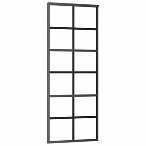 vidaXL Schuifdeur 76x205 cm ESG-glas en aluminium zwart