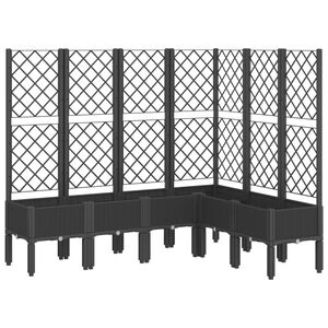vidaXL Plantenbak met latwerk 160x120x142 cm polypropeen zwart