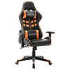 vidaXL Gamestoel kunstleer zwart en oranje