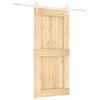 vidaXL Schuifdeur Natuurlijk en Wit 95 x 210 cm Massief Grenenhout