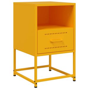 vidaXL Nachtkastje 36x39x60,5 cm staal mosterdgeel