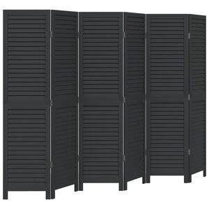 vidaXL Kamerscherm met 6 panelen massief paulowniahout zwart