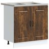 vidaXL Keukenkast Kalmar Gerookt eiken 80 x 46 x 81,5 cm Bewerkt hout