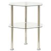 vidaXL Bijzettafel 2-laags 38x38x50 cm gehard glas transparant