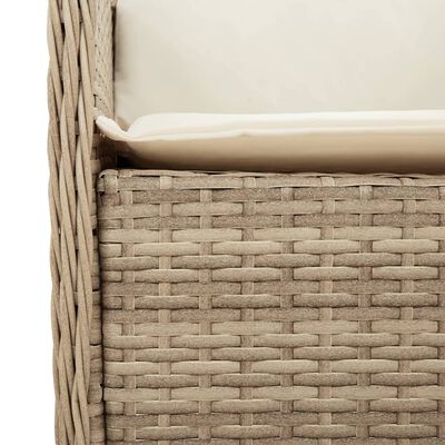 vidaXL 5-delige Tuinset met kussens poly rattan beige