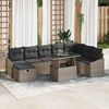 vidaXL Tuin Sofa Set 9 pcs Grijs poly rattan