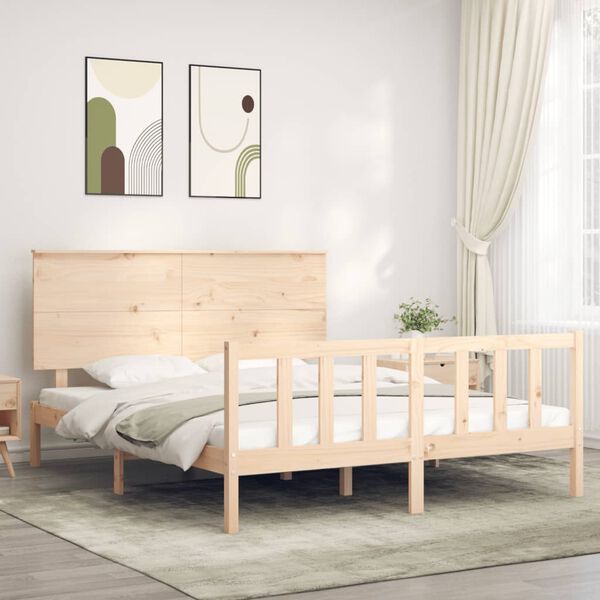 vidaXL Bedframe zonder matras massief grenenhout 160x200 cm