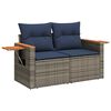 vidaXL 6-delige Loungeset met kussens poly rattan acacia grijs