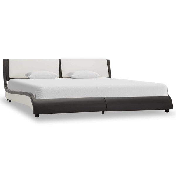 vidaXL Bedframe Grijs en wit 160 x 200 cm Kunstleer
