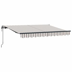 vidaXL Uitschuifbare luifel Lichtgrijs en wit. 400 &times; 350 cm