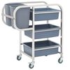 vidaXL Keukenwagen met kunststof containers 82x43,5x93 cm