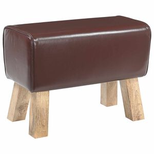 vidaXL Bank 60 x 30 x 45 cm Echt Leer Donkerbruin