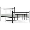 vidaXL Bedframe met hoofd- en voeteneinde metaal zwart 100x200 cm