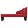 vidaXL Chaise longue met bolster fluweel wijnrood