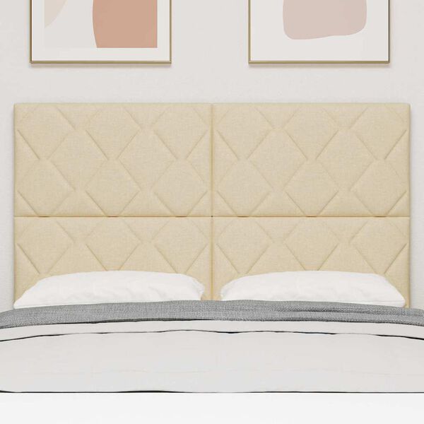 vidaXL Hoofdbord met hoofdeinde Cr&egrave;me 160 cm Nep Leer