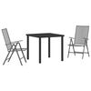 vidaXL Tuin eettafelset 3 st Antraciet Gepoedercoat staal