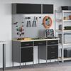 vidaXL Werk Cabinet met lade met opslag 8 pcs Zwart 150 x 55 x 200 cm