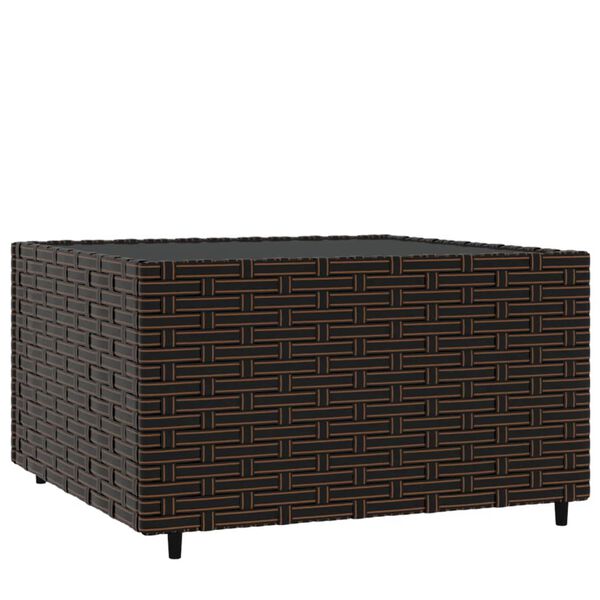 vidaXL Salontafel tuin vierkant 50x50x30 cm poly rattan bruin