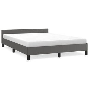 vidaXL Bedframe met hoofdeinde zonder matras 140x190 cm grijs