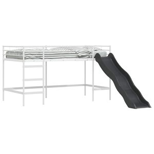 vidaXL Kinder loft bedframe met glijbaan Wit en Antraciet 80 x 200 cm