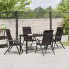 vidaXL Tuin Eetset 5 pcs Zwarte koffie Poly riet