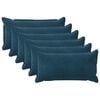vidaXL Kussen met kussen HOUTEN 6 st Blauw fluweel