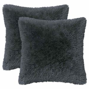 vidaXL Kussen met kussen HEERLEN 6 st Antraciet PV Fleece