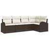 vidaXL Bankstel 5 st Bruin Polyester