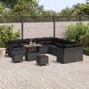 vidaXL Tuinbankenset 13 pcs Zwart poly rattan