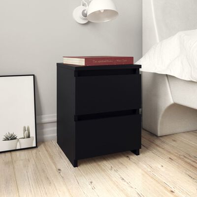 Nachtkastje 30x30x40 cm bewerkt hout zwart kopen | vidaXL.be